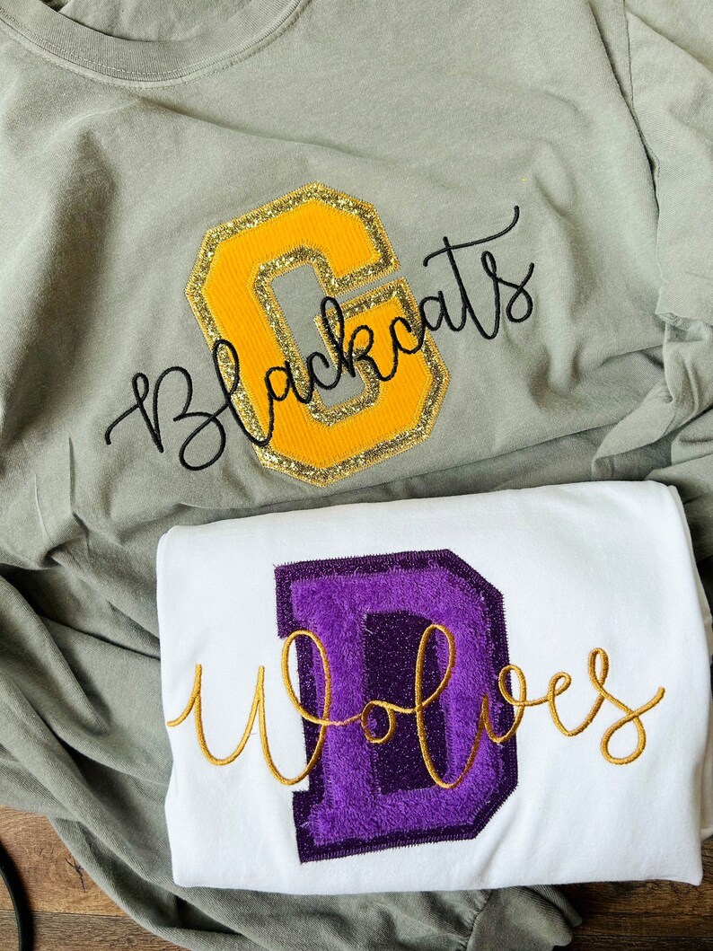 Single Letter Custom Patch App Spirit Tees With Mascot - Completely Customizable