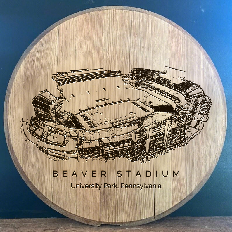 Beaver Stadium Laser-Engraved Barrel Heads