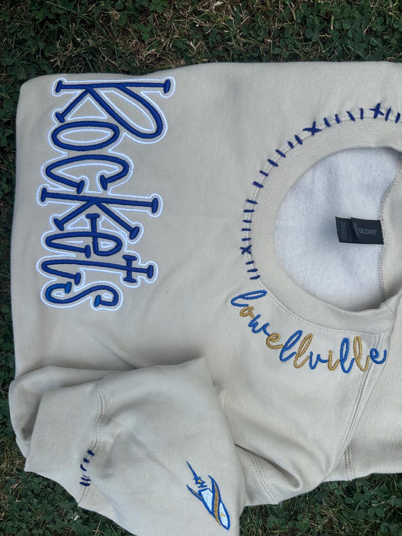 CUSTOM Football Team Sweatshirt | College Game Day | 3D Puff Embroidery