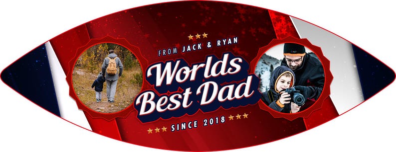 Custom Photo Stars And Stripes Design Football, Father's Day Gift, Gifts For Football Lovers