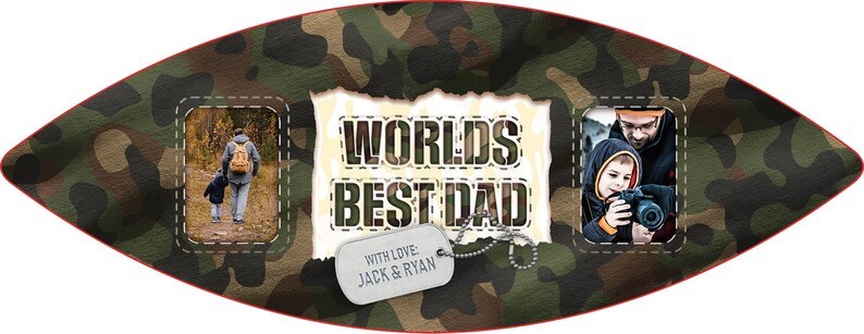 Custom Photo Football | Camo (Hunter) Design | Father's Day Football Gift