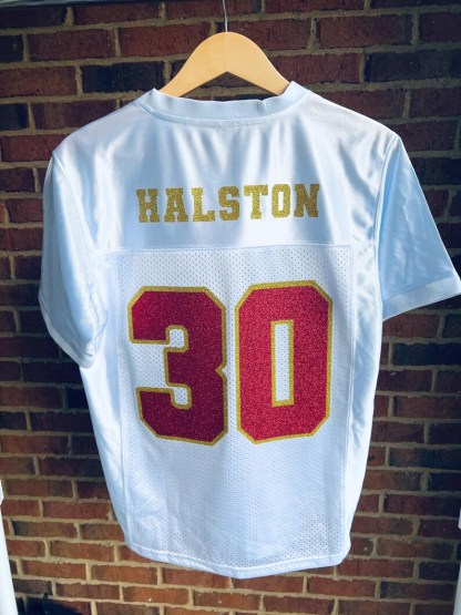 Custom High School Glitter Jerseys, Mom Football Jerseys, School Spirit Jerseys