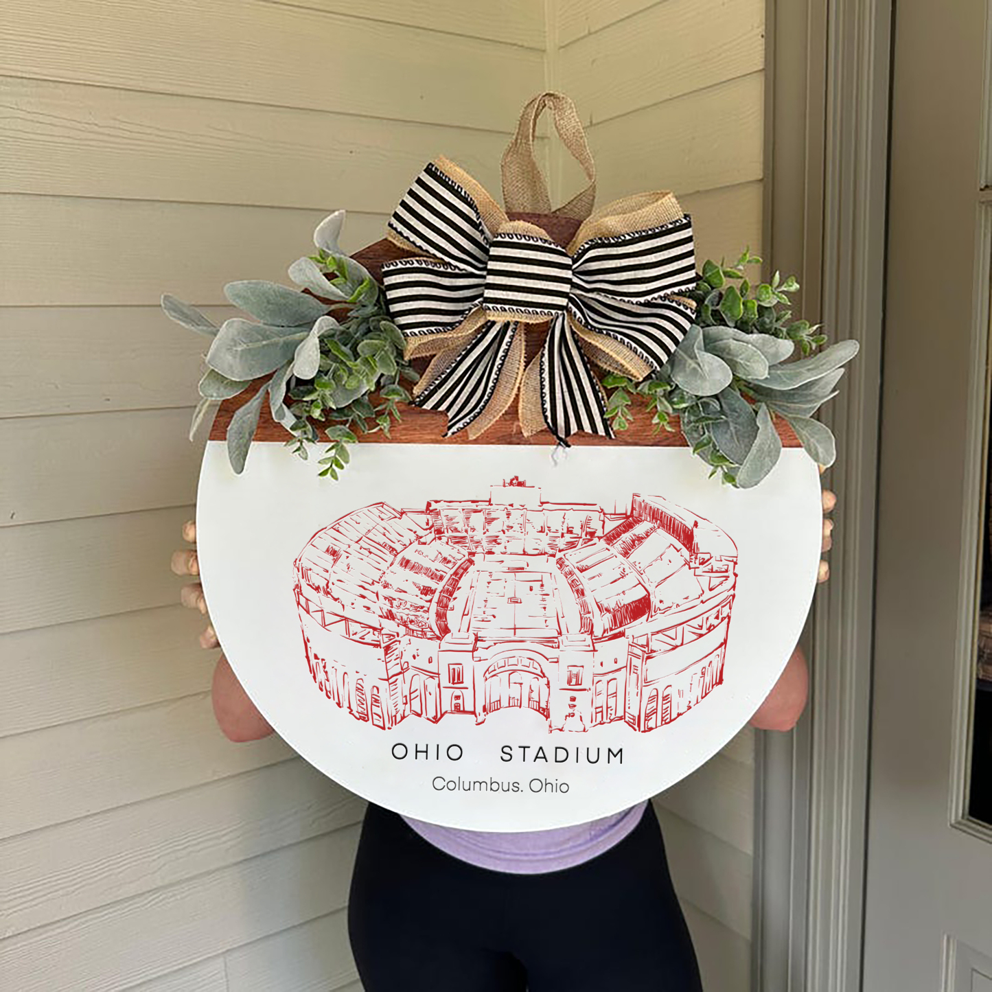 Ohio Stadium Front Door Decor, Soccer Family Sports Signage, Fall Door Decor