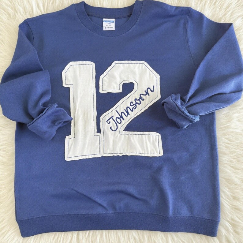Custom Graduation Year Or Player Number Sweatshirt-Personalized Sleeves For School Spirit, Sports, Or Activities