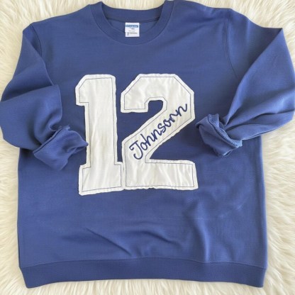 Custom Graduation Year Or Player Number Sweatshirt-Personalized Sleeves For School Spirit, Sports, Or Activities