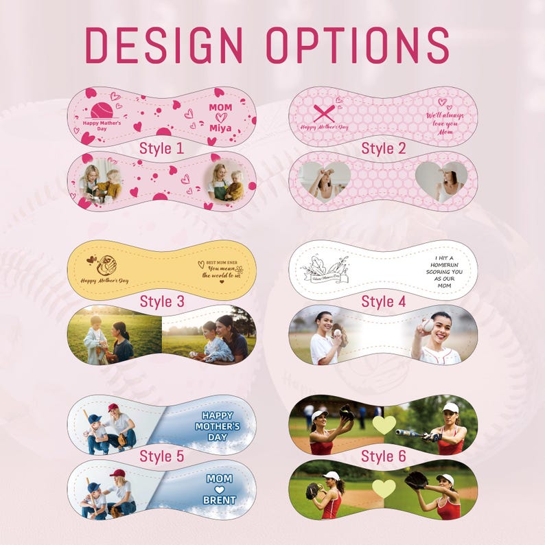 Custom Photos And Name Baseball - Mother's Day Gift