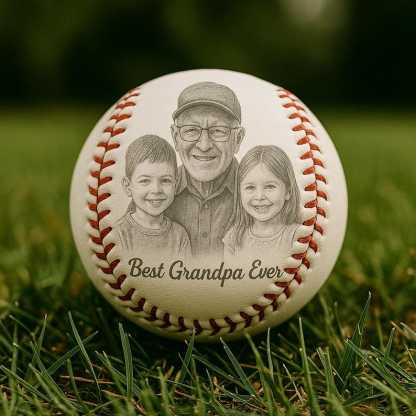 Custom Photo Engraved Baseball, Fathers Day Gifts For Dad, Best Dad Ever
