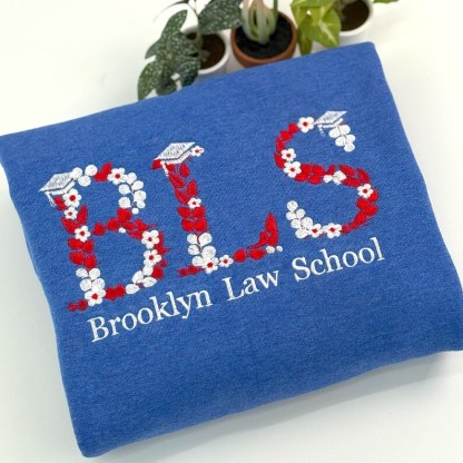 Custom College Floral Letter Embroidered Sweatshirt