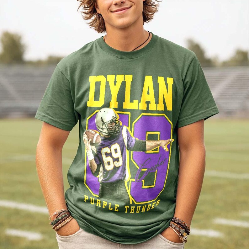 Custom American Football Player Photo Shirts, Football Team Gifts With Name And Number