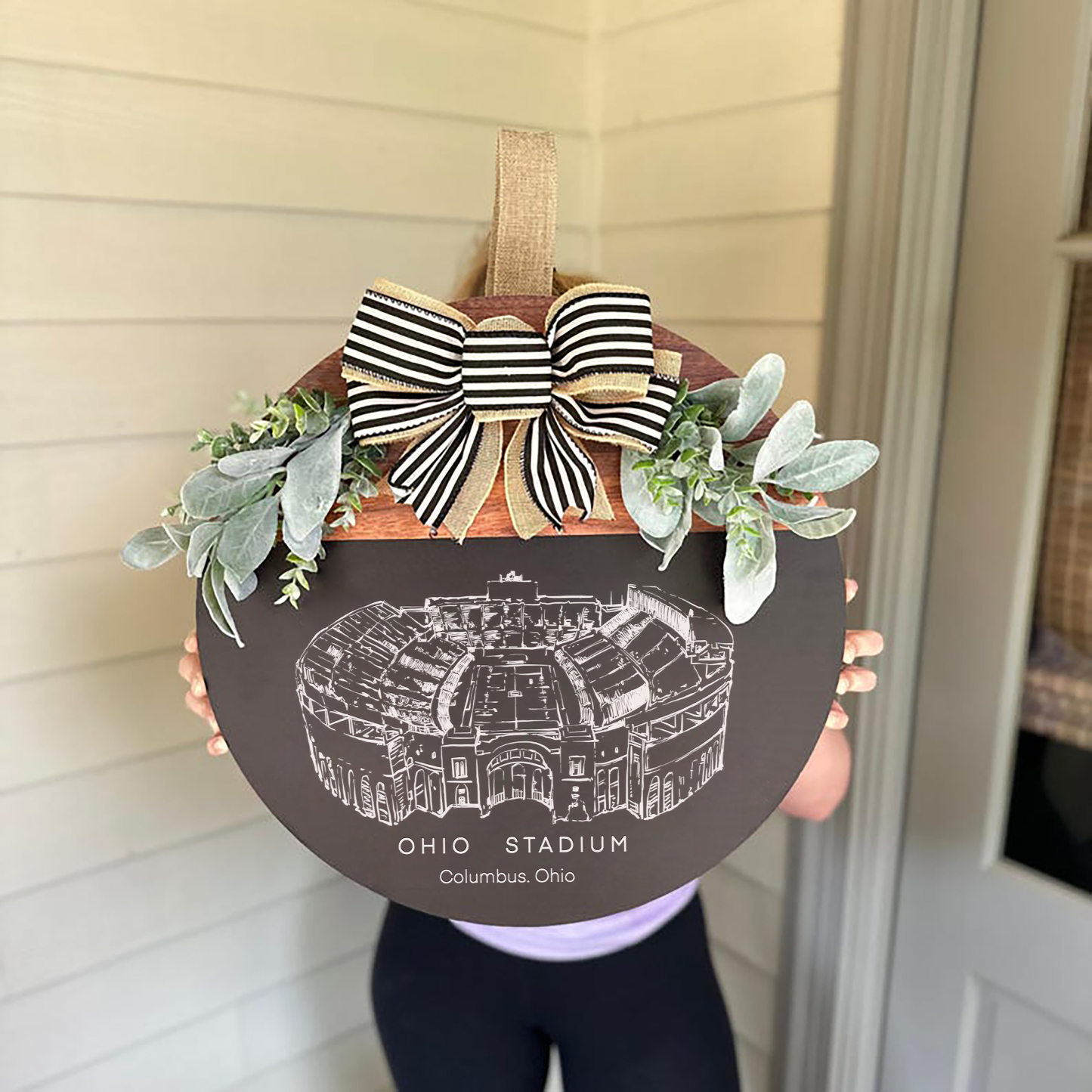 Ohio Stadium Front Door Decor, Soccer Family Sports Signage, Fall Door Decor