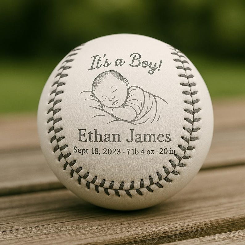 Custom Photo Engraved Baseball, Fathers Day Gifts For Dad, Best Dad Ever