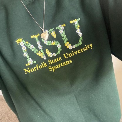 Custom College Floral Letter Embroidered Sweatshirt