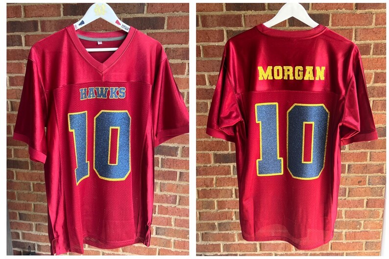 Custom High School Glitter Jerseys, Mom Football Jerseys, School Spirit Jerseys
