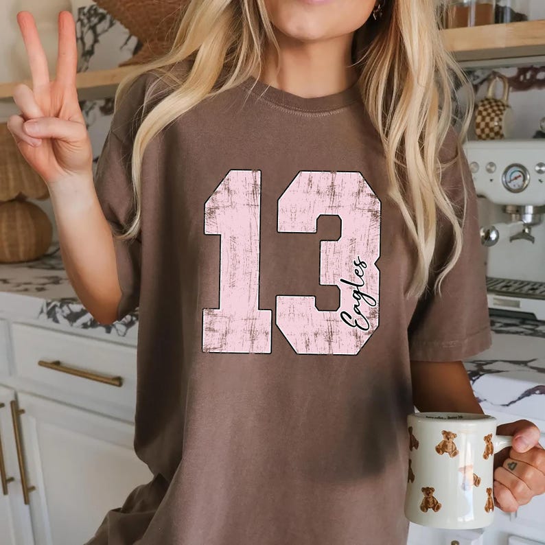 Custom Y2K Football Pullover Number T-Shirt, College Game Day Shirt