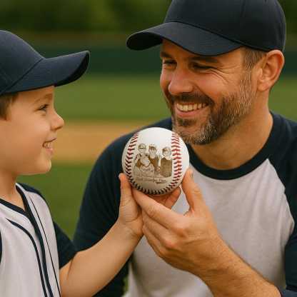 Custom Photo Engraved Baseball, Fathers Day Gifts For Dad, Best Dad Ever