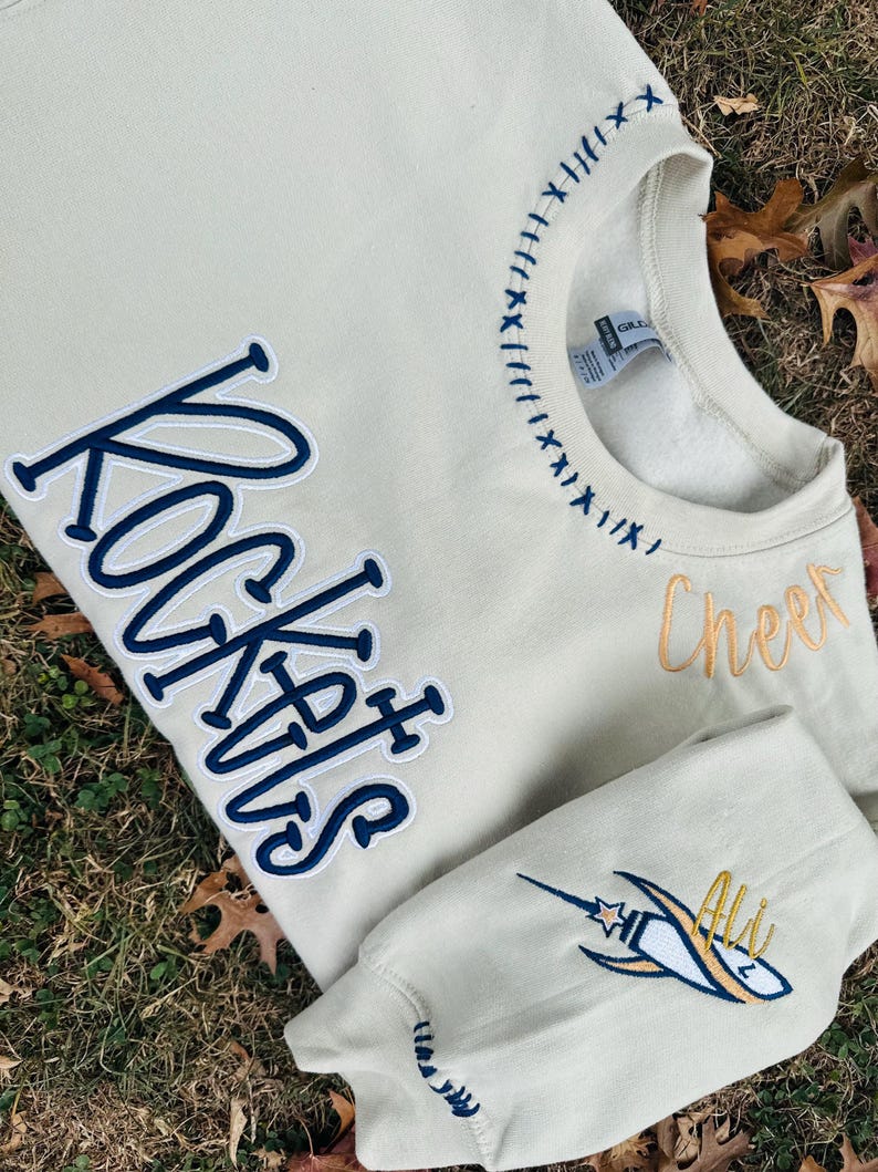 CUSTOM Football Team Sweatshirt | College Game Day | 3D Puff Embroidery