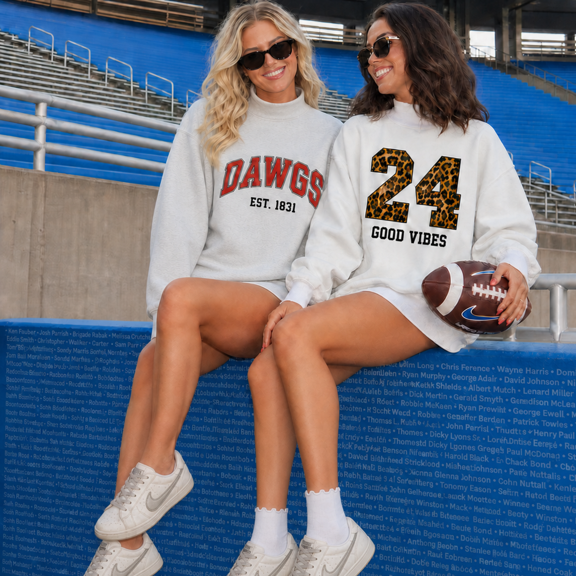 Custom Reversible Mockneck Sweatshirt, Personalized Team Name & Number Game Day Pullover