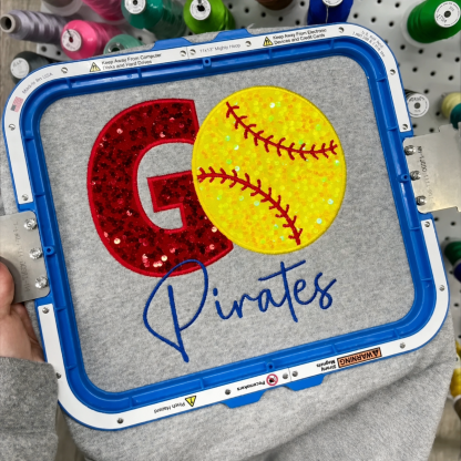 Sequined GO Baseball Softball Basketball Sweatshirt with Customed Embroidered Team Name