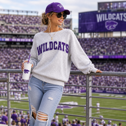 Custom Printed Bow Back Knit Sweater, Personalized Game Day Team Sweater