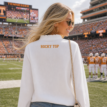 Custom Embroidered Ruffle Trim Game Day Shirt, Personalized Team Name Cardigan-Style Blouse