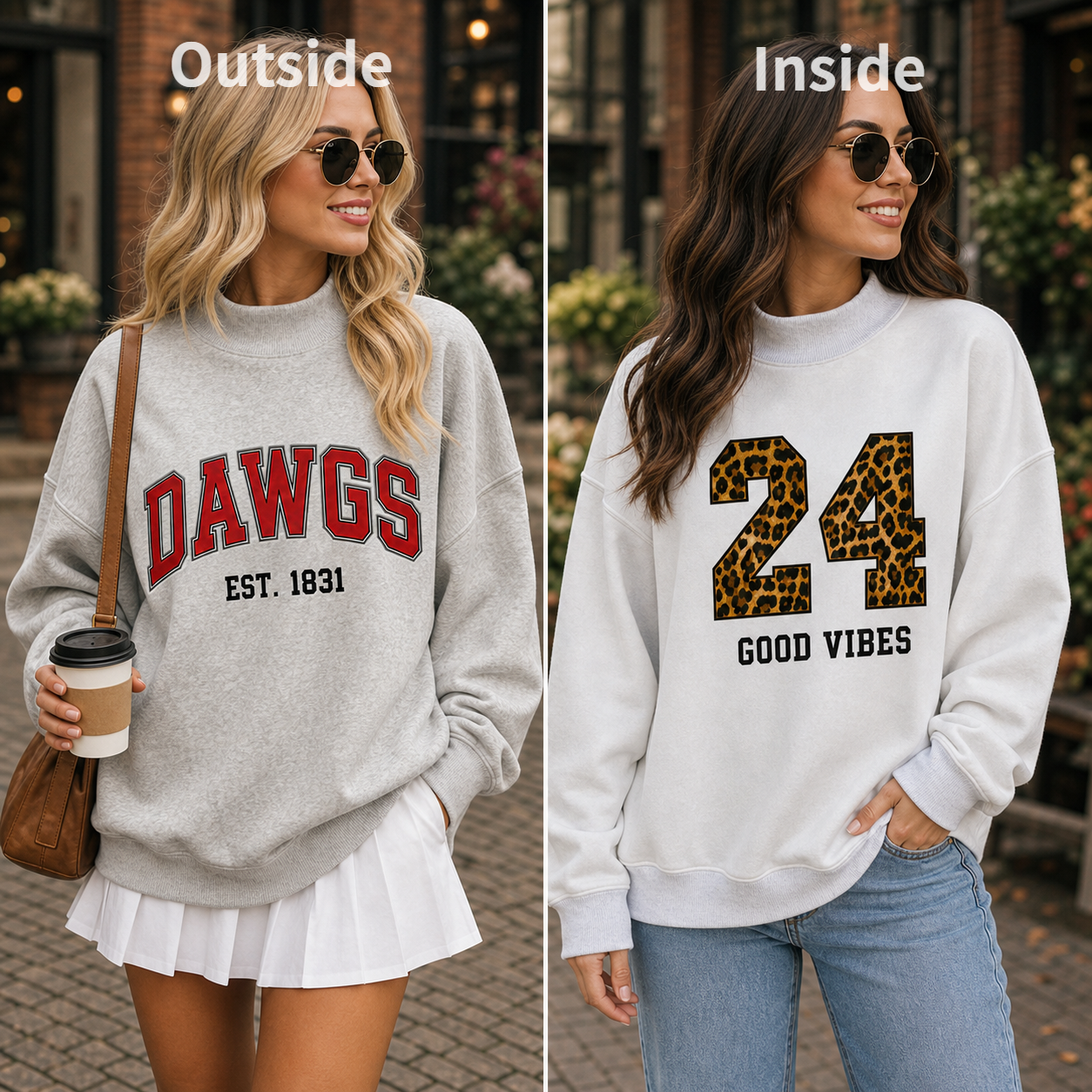 Custom Reversible Mockneck Sweatshirt, Personalized Team Name & Number Game Day Pullover