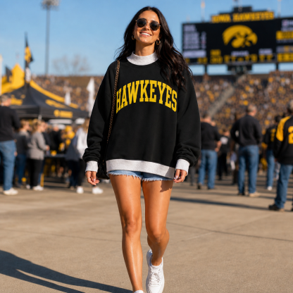 Personalized College Team Reversible Two-Tone Mockneck Pullover, Custom Game Day Sweatshirt