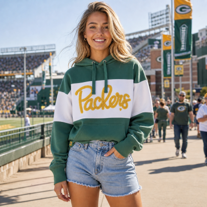 Custom Color Block Chenille Team Name Hoodie, Personalized Game Day Sweatshirt