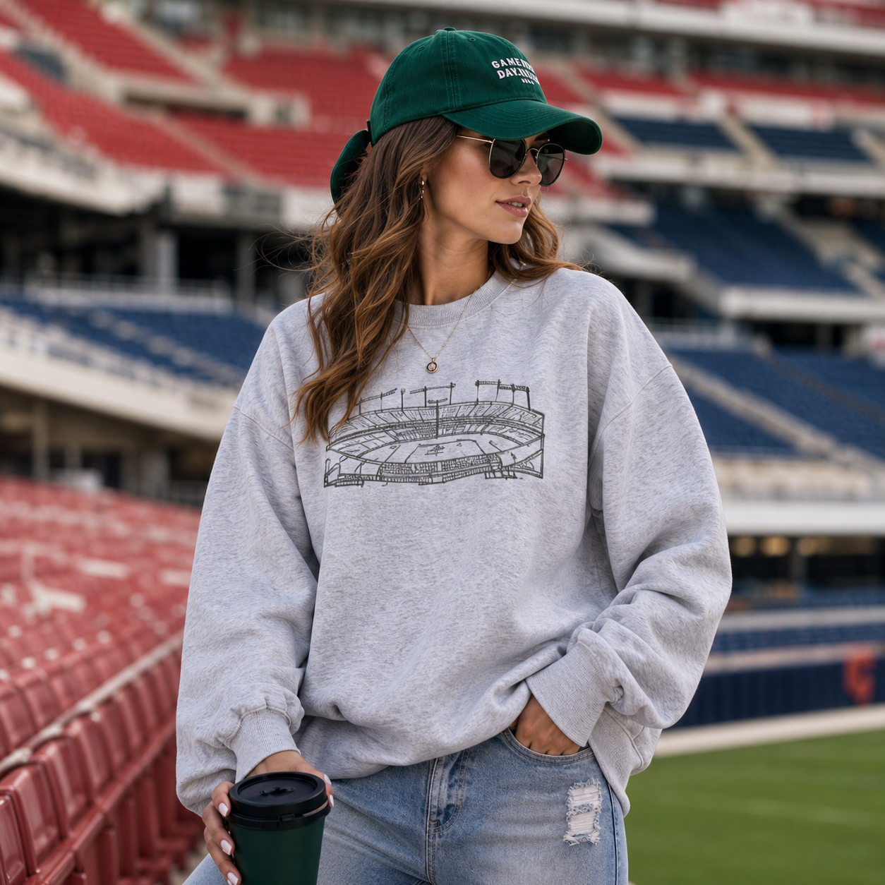 Custom Hand-Drawn Court Line Crewneck Sweatshirt
