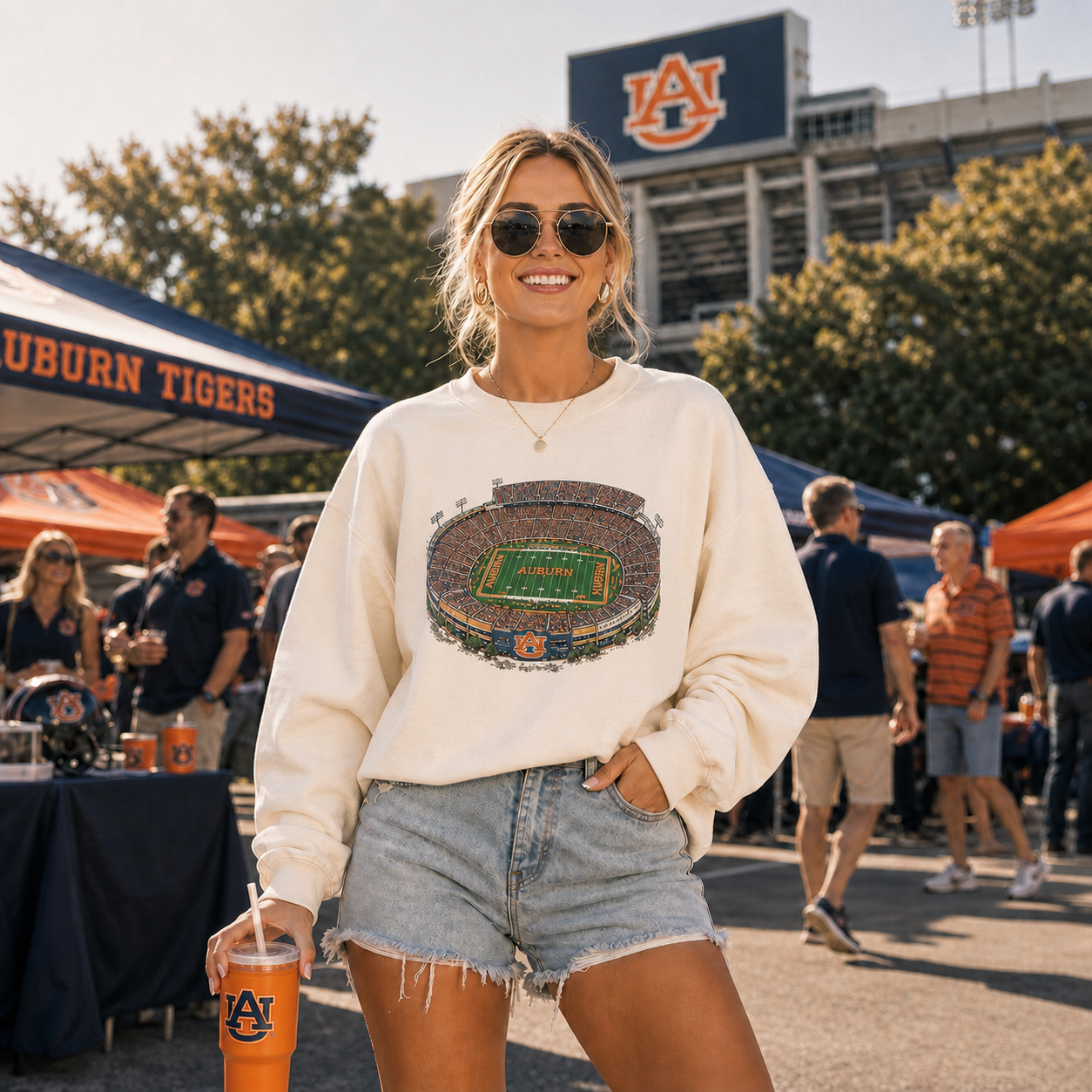 Custom Hand-Painted Court Crewneck Sweatshirt