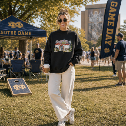Custom Watercolor Stadium Mockneck Pullover