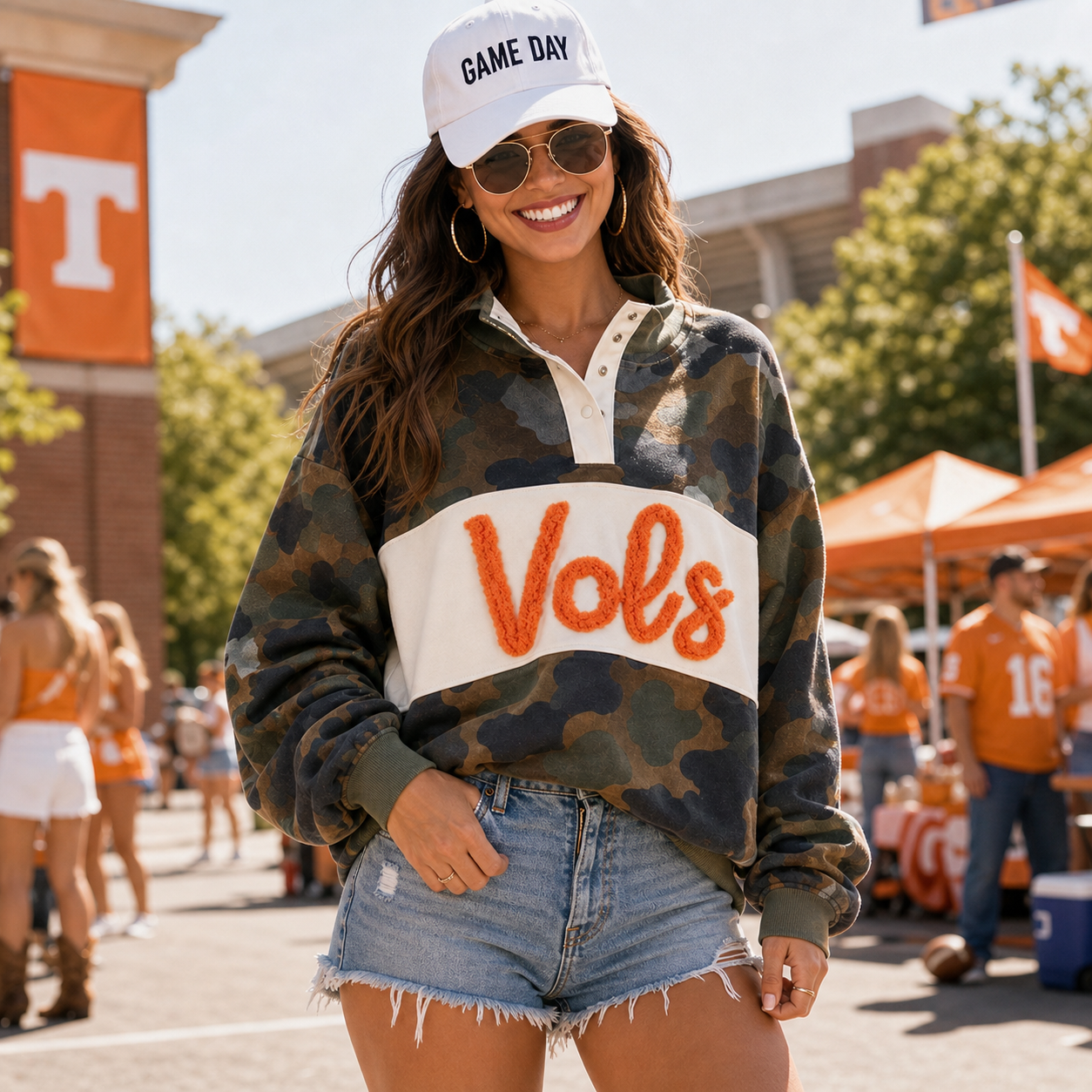 Custom Camo Snap Pullover Sweatshirt with Chenille Team Name
