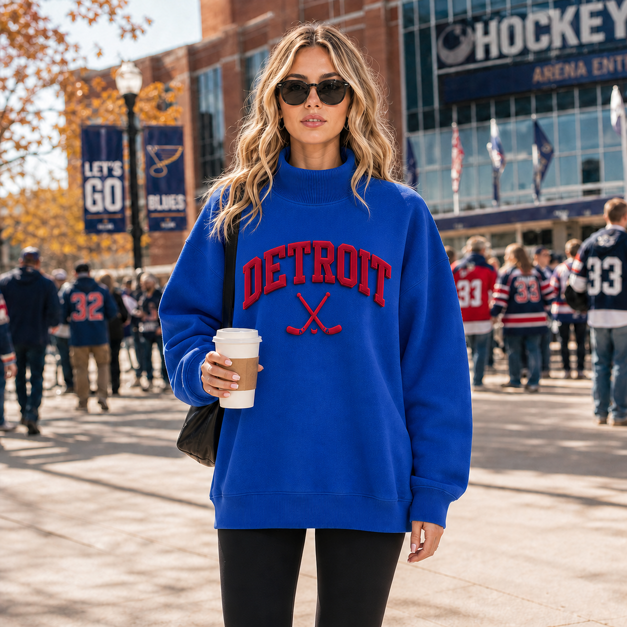 Custom Hockey Team Embroidered Mockneck Sweatshirt