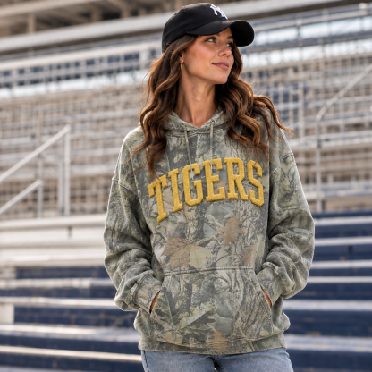 Custom 3D Puff Print Camo Game Day Hoodie, Personalized Team & College Spirit Wear