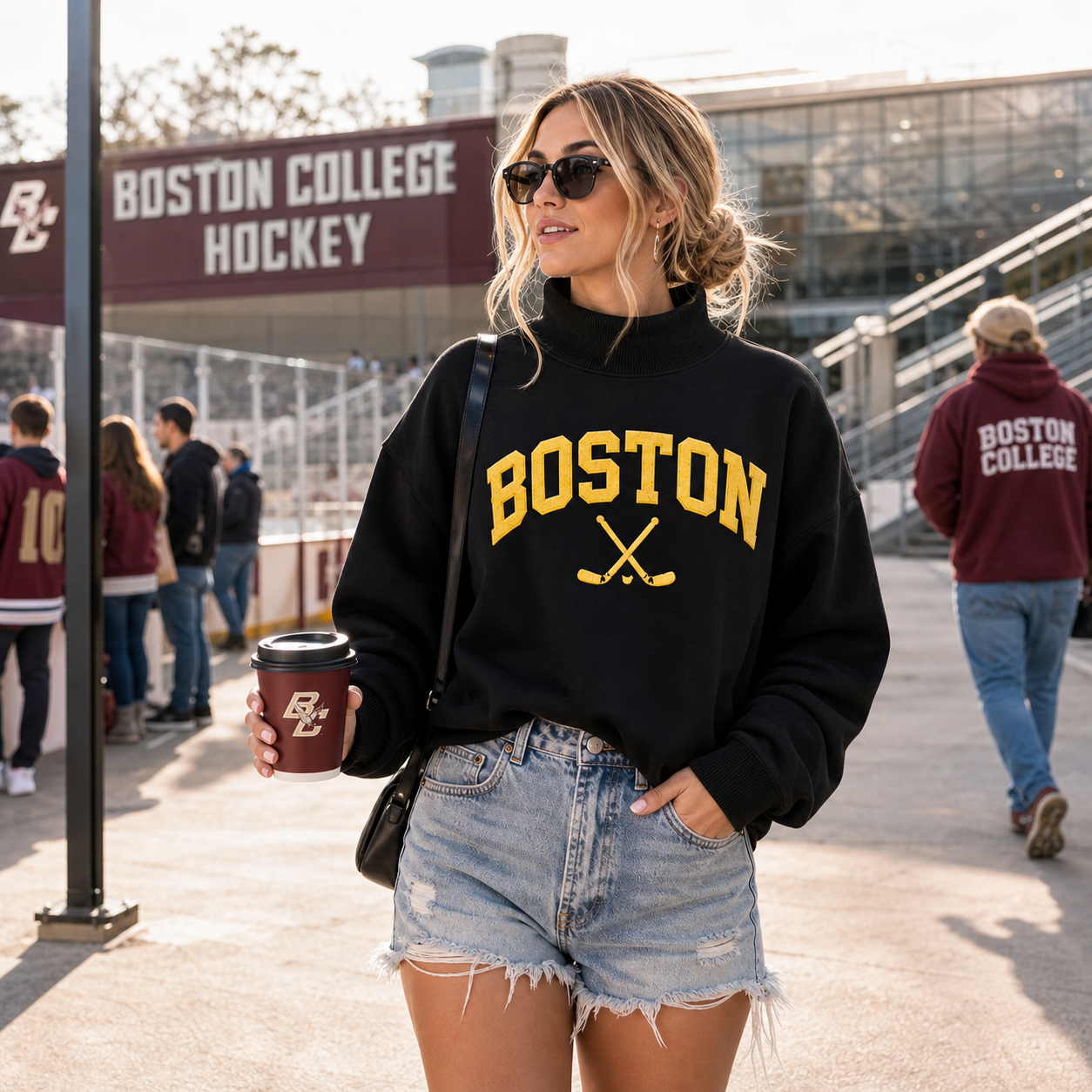 Custom Hockey Team Embroidered Mockneck Sweatshirt