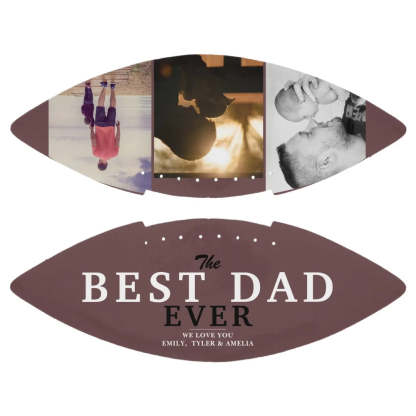 Modern Best Dad Ever Father`s Day 3 Photo Collage Football