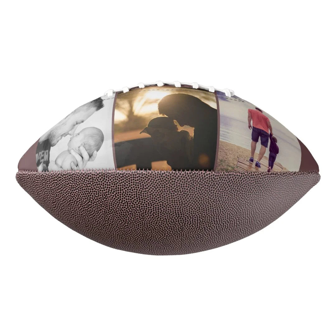 Modern Best Dad Ever Father`s Day 3 Photo Collage Football