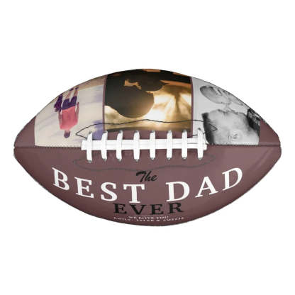 Modern Best Dad Ever Father`s Day 3 Photo Collage Football