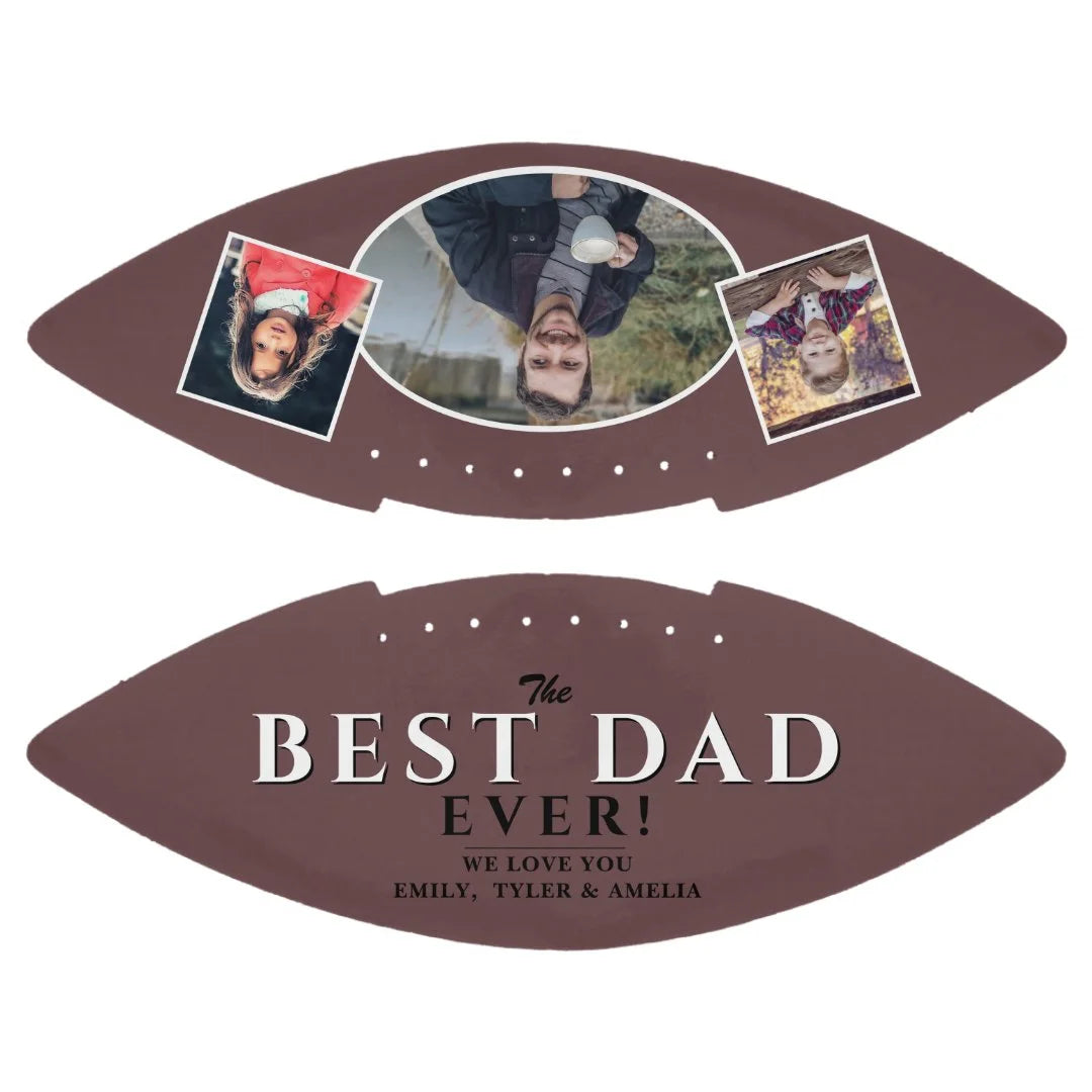 Modern Best Dad Father 3 Photo Collage Football