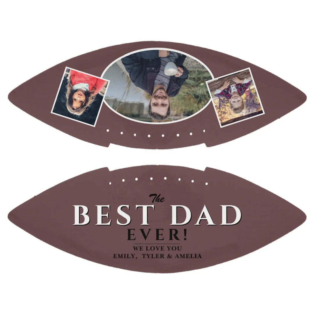Modern Best Dad Father 3 Photo Collage Football