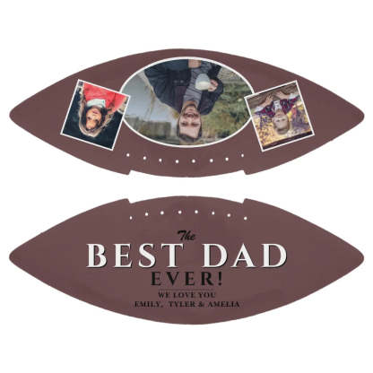 Modern Best Dad Father 3 Photo Collage Football
