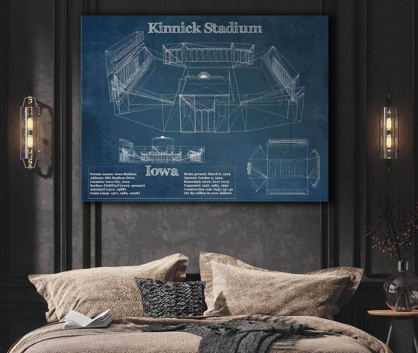 Kinnick Stadium Blueprint Art Print