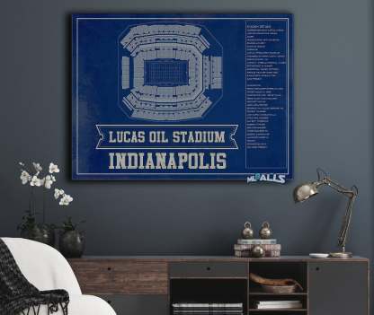 Lucas Oil Stadium Team Color - Vintage Football Print