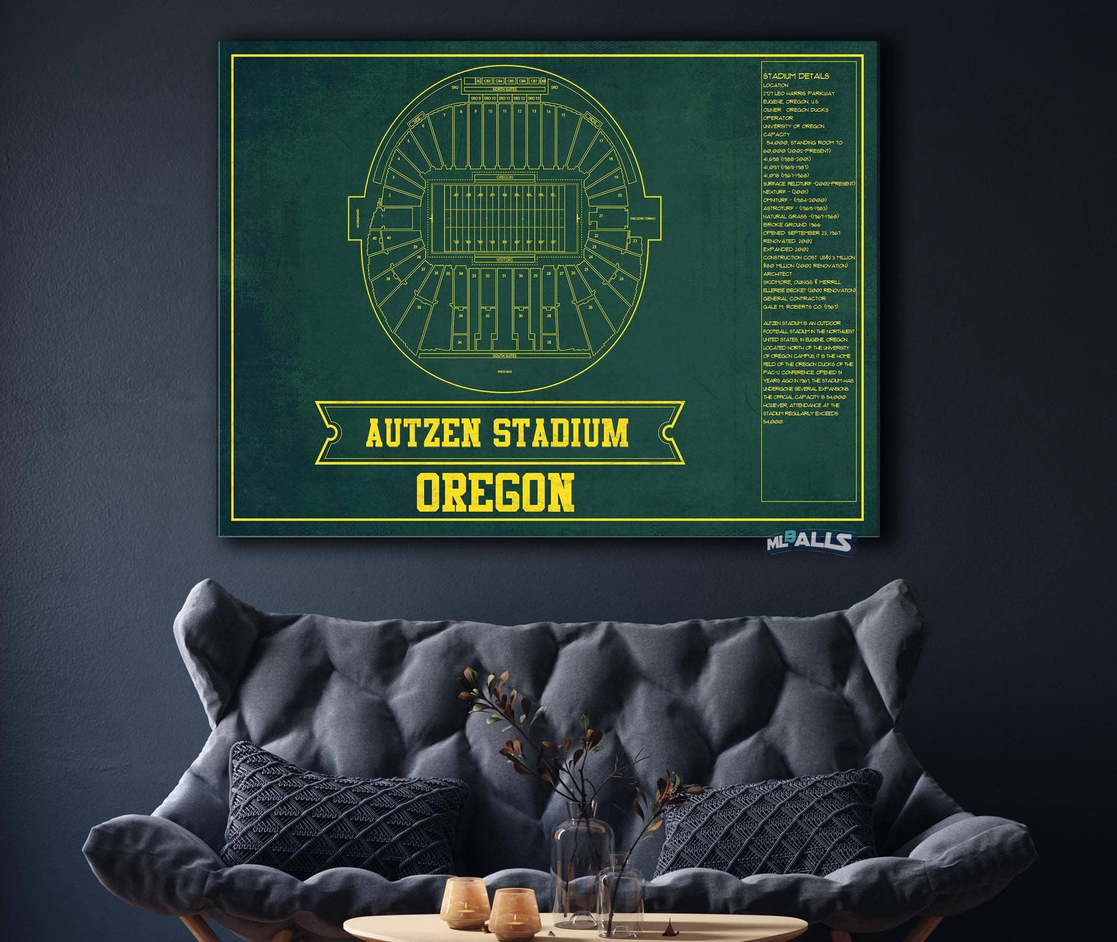 Autzen Stadium-Football Fan Print