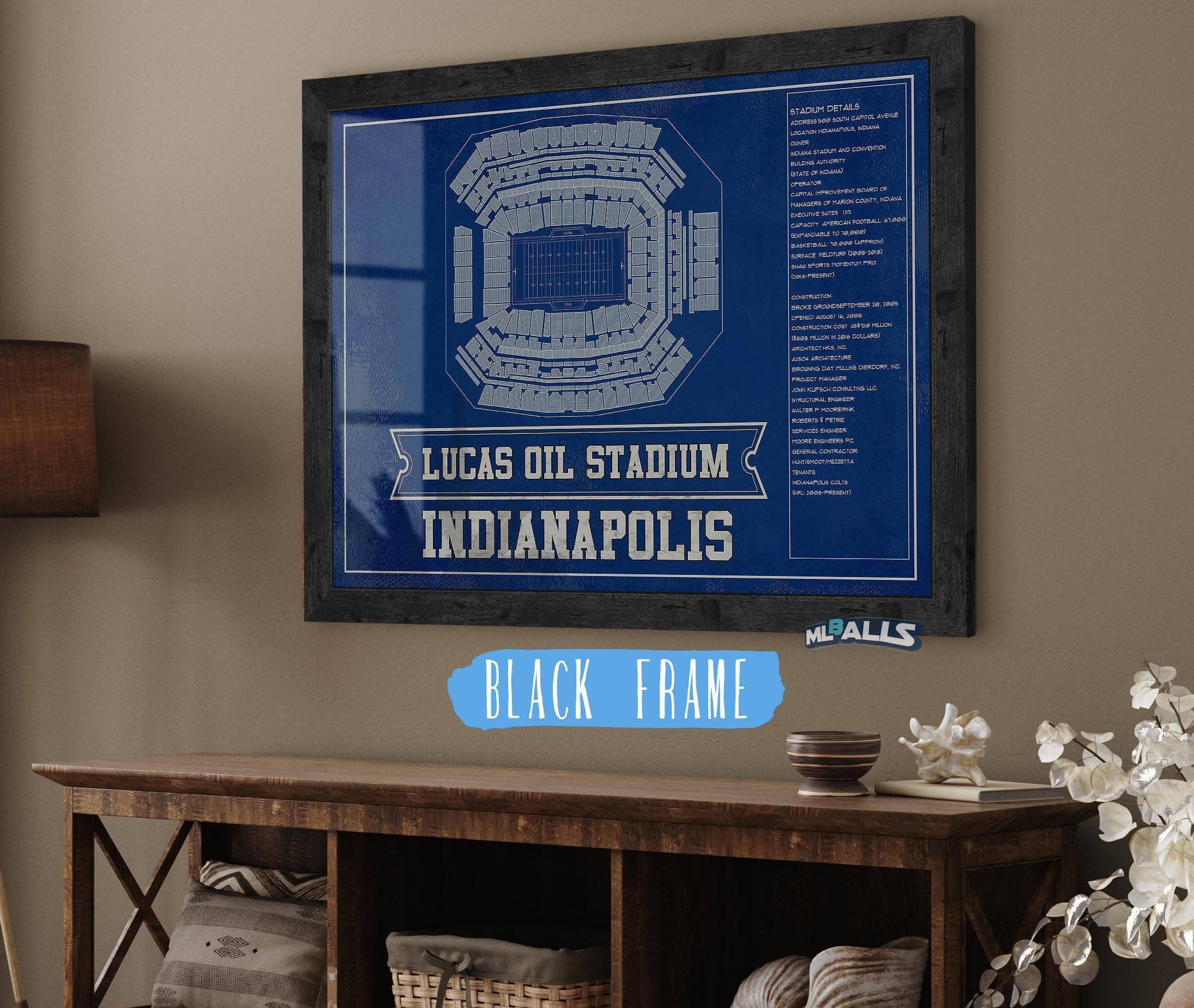 Lucas Oil Stadium Team Color - Vintage Football Print