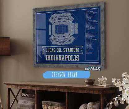 Lucas Oil Stadium Team Color - Vintage Football Print