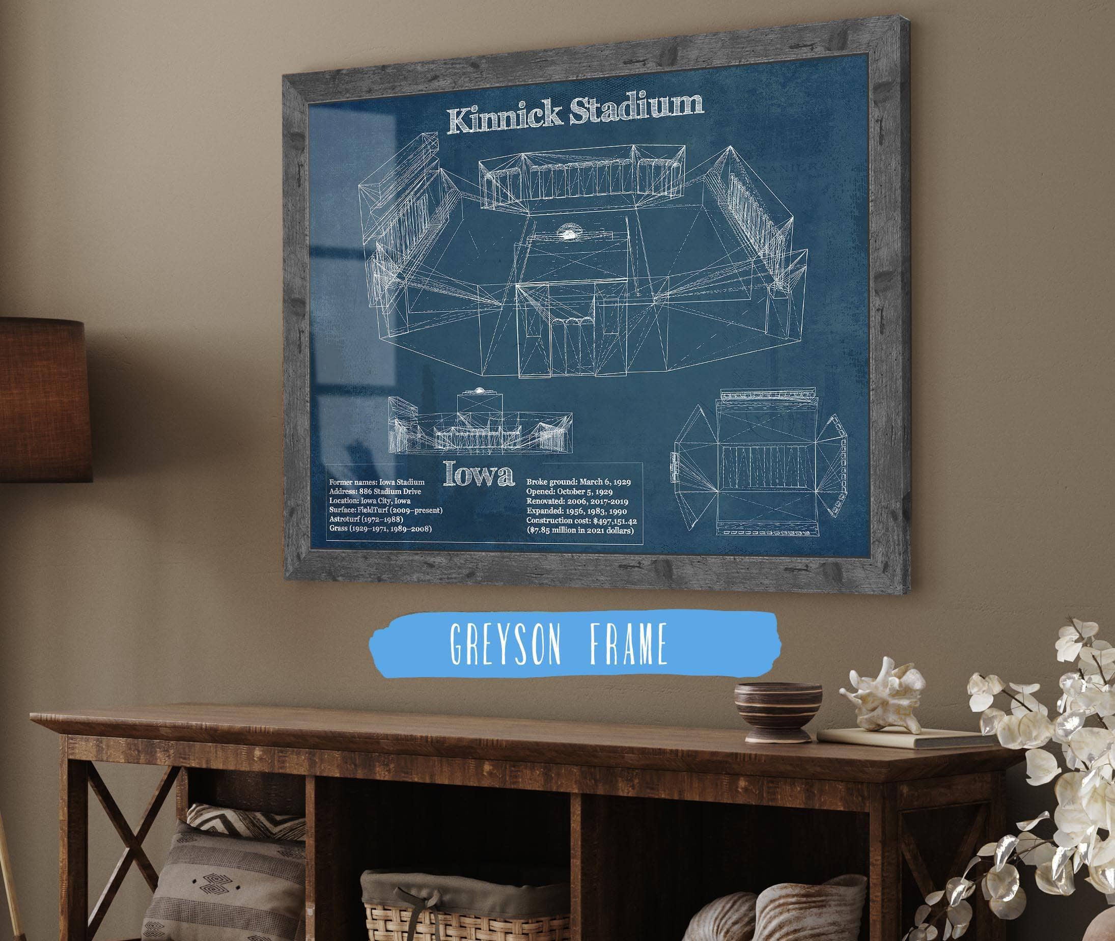 Kinnick Stadium Blueprint Art Print