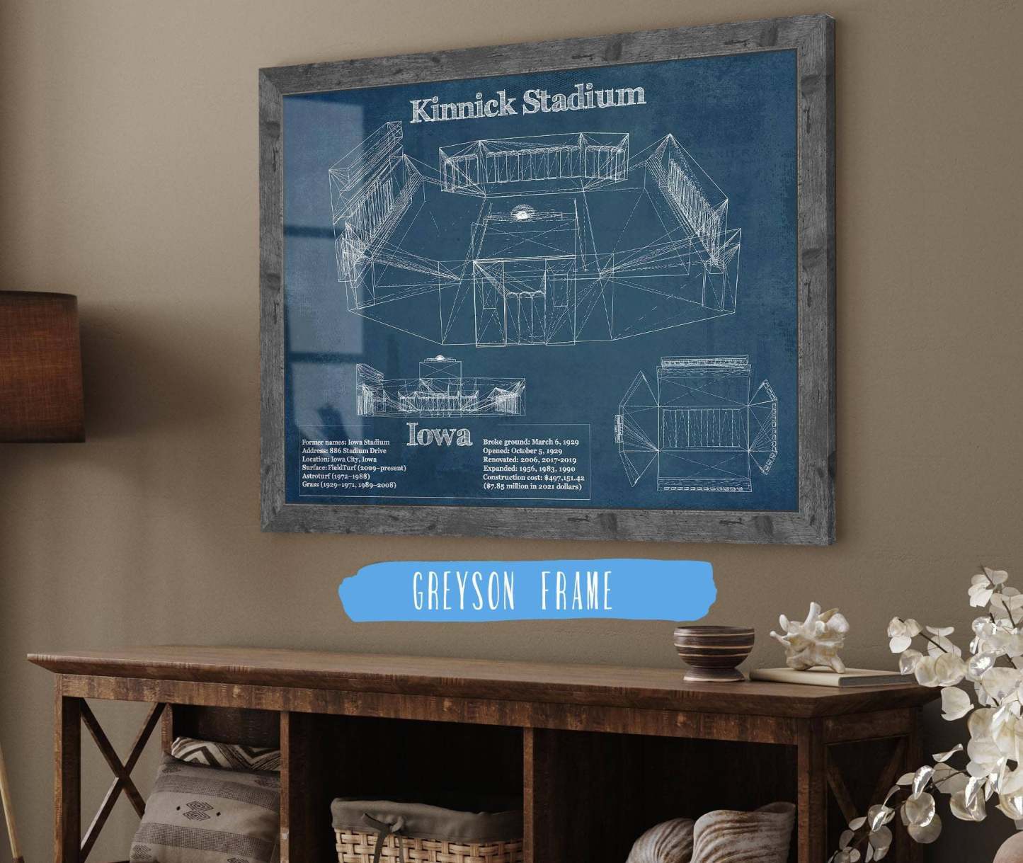Kinnick Stadium Blueprint Art Print