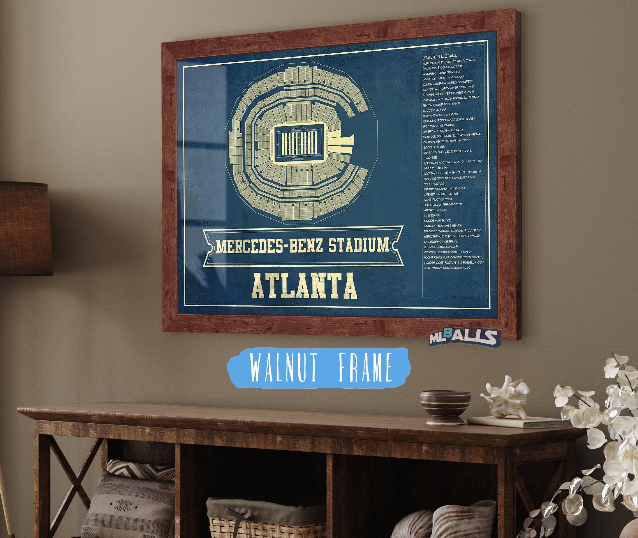 Mercedes-Benz Stadium - Vintage Football Print
