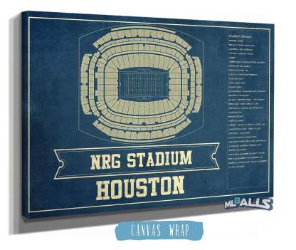 NRG Stadium Seating Chart - Vintage Football Print