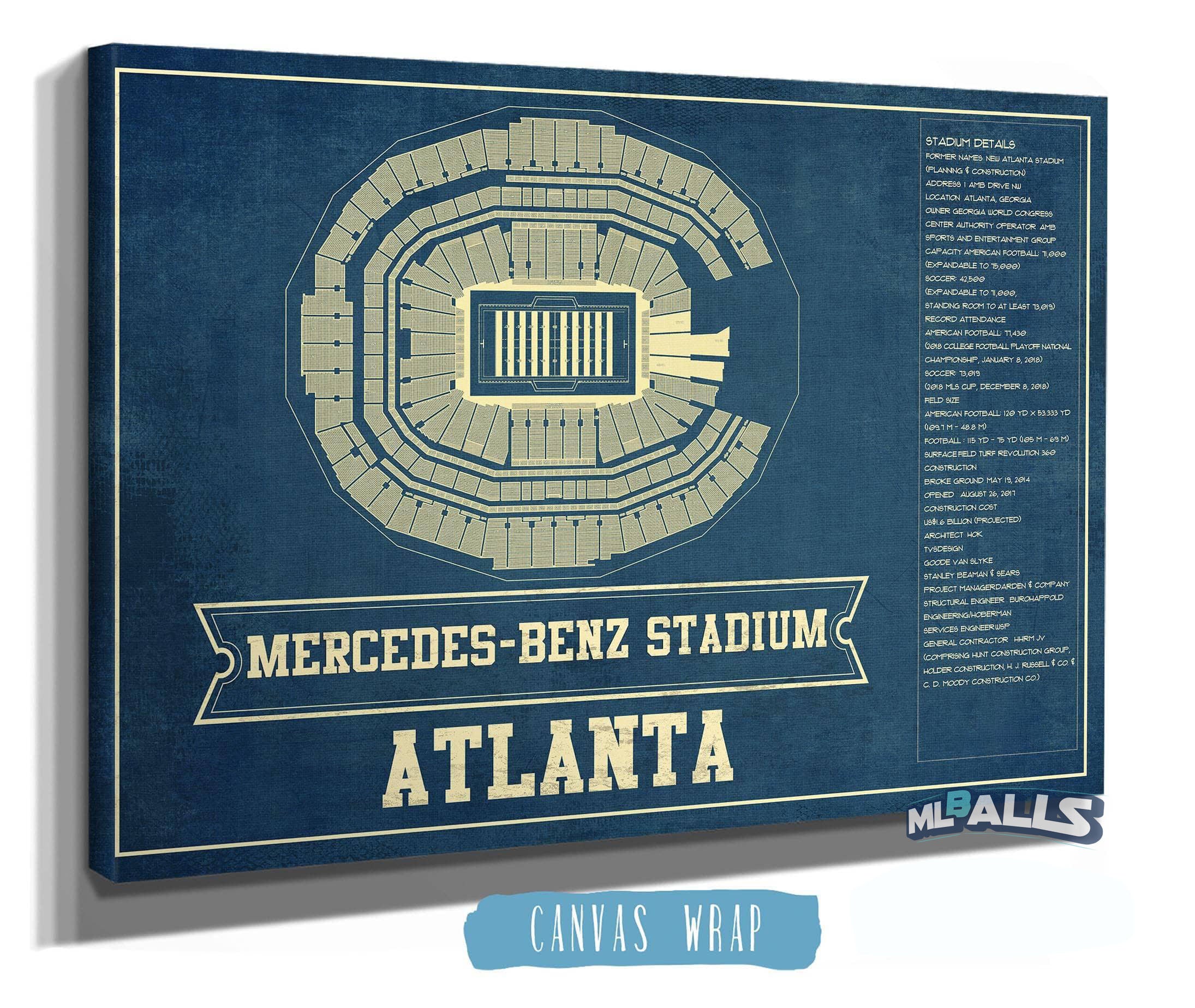 Mercedes-Benz Stadium - Vintage Football Print